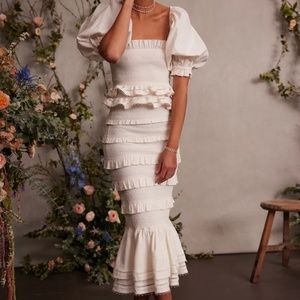 V. Chapman Cream Midi Dress